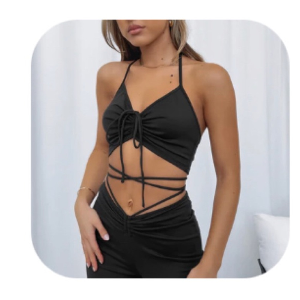 Young At Heart Crop Black (Top) and By Your Side Pants Black(Pants)